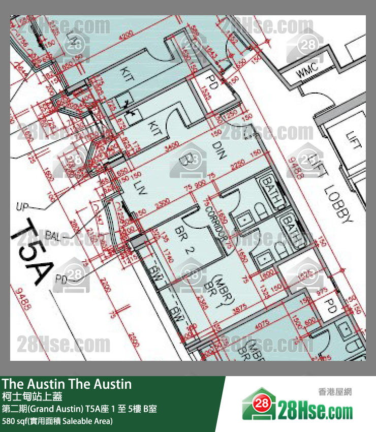 The Austin 第二期(Grand Austin) T5A座 5樓 B室 平面圖