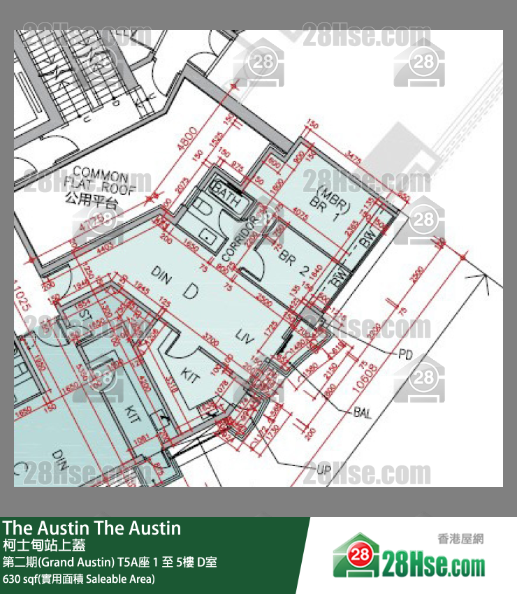 The Austin 第二期(Grand Austin)T5A座3樓 D室 平面圖