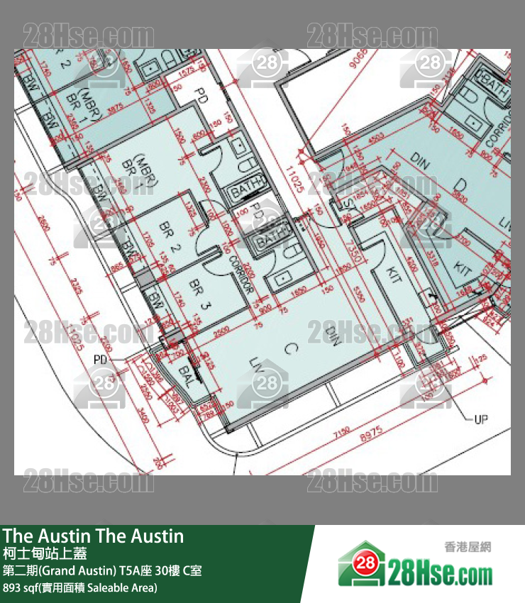 The Austin 第二期(Grand Austin)T5A座30樓 C室 平面圖
