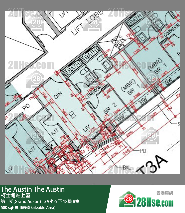 The Austin 第二期(Grand Austin)T3A座17樓 B室 平面圖