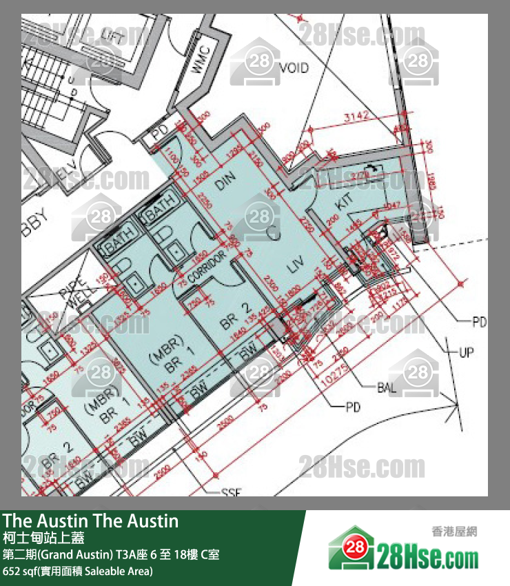 The Austin 第二期(Grand Austin)T3A座17樓 C室 平面圖