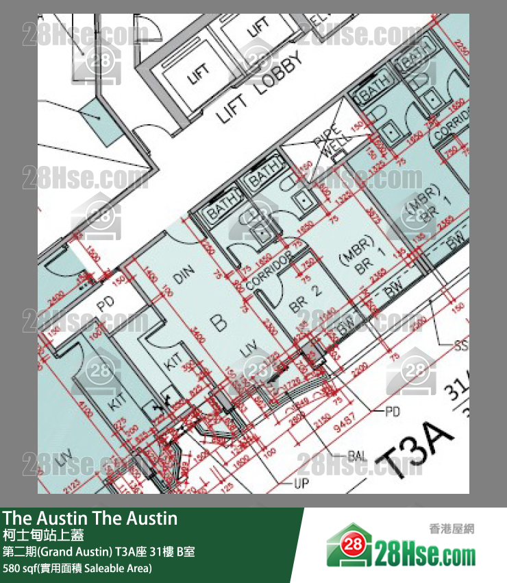 The Austin 第二期(Grand Austin)T3A座31樓 B室 平面圖