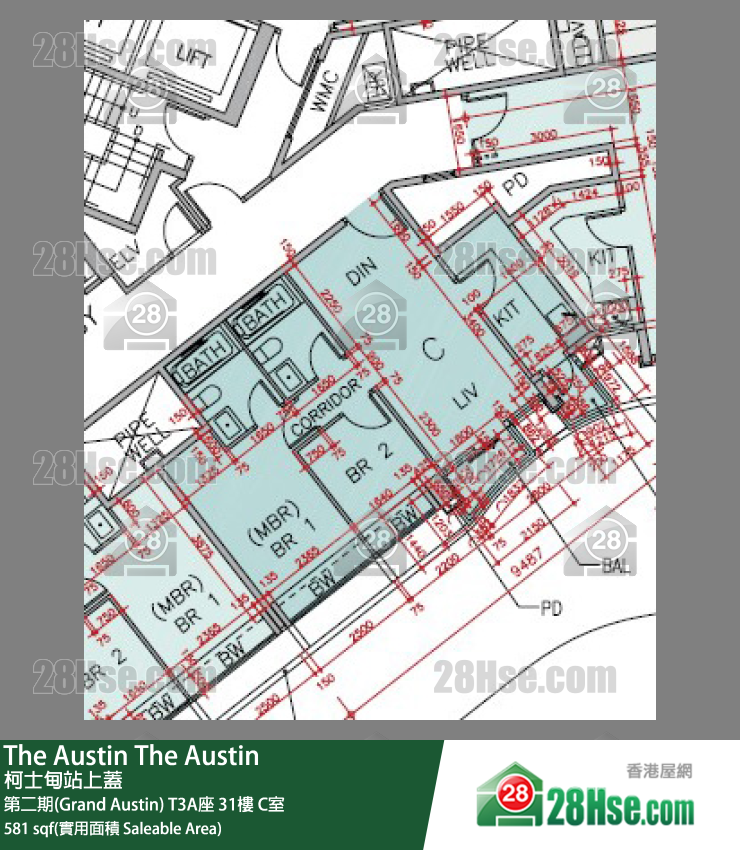 The Austin 第二期(Grand Austin)T3A座31樓 C室 平面圖