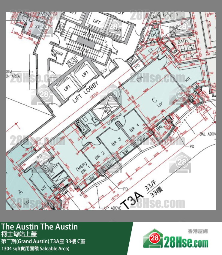 The Austin 第二期(Grand Austin)T3A座33樓 C室 平面圖