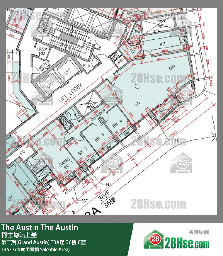 The Austin 第二期(Grand Austin)T3A座36楼 C室 平面图