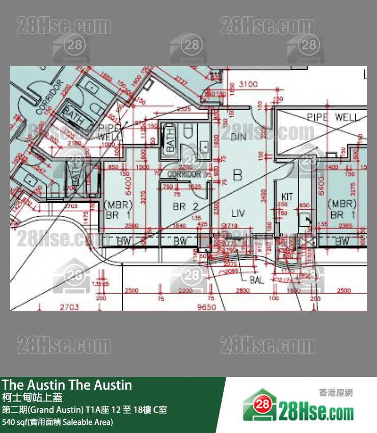 The Austin 第二期(Grand Austin) T1A座 15樓 C室 平面圖