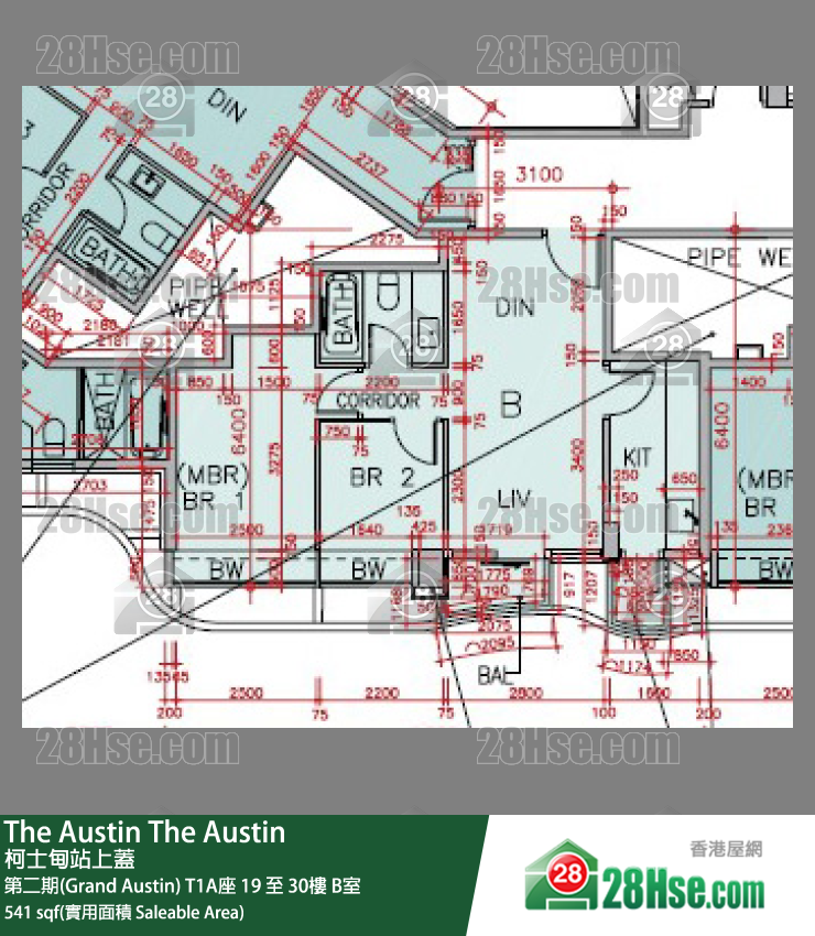 The Austin 第二期(Grand Austin)T1A座27樓 B室 平面圖