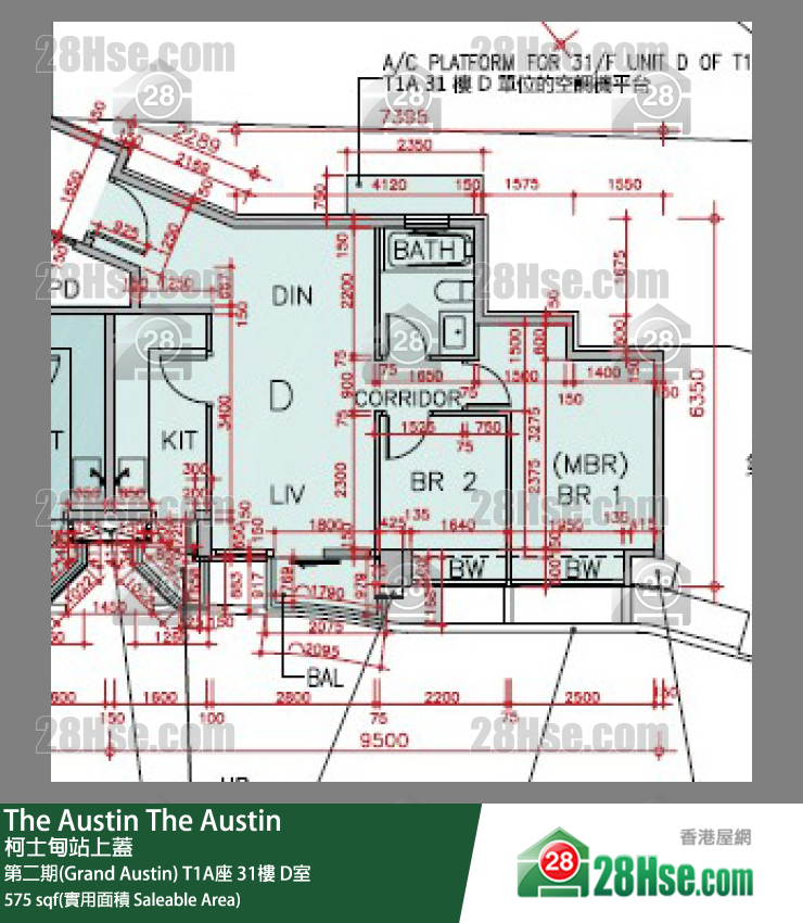 The Austin 第二期(Grand Austin)T1A座31樓 D室 平面圖