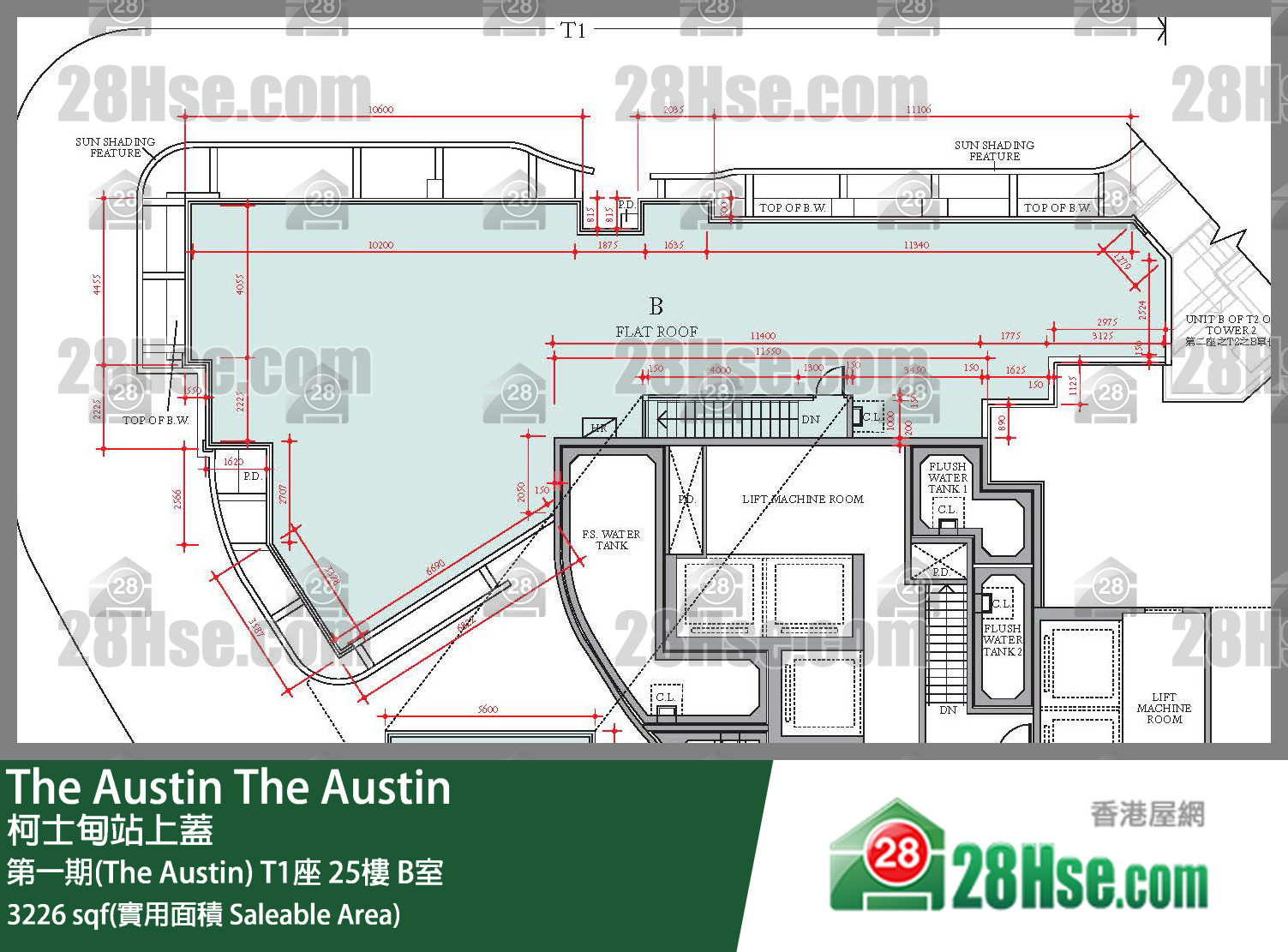 The Austin 第一期(The Austin)T1座25樓 B室 平面圖