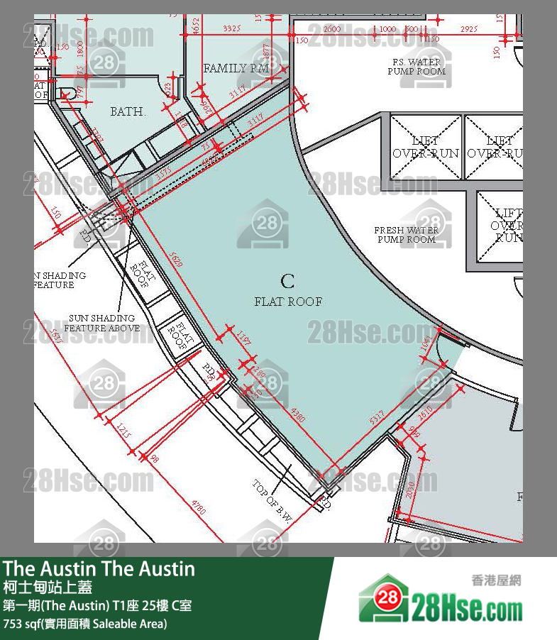 The Austin 第一期(The Austin)T1座25樓 C室 平面圖