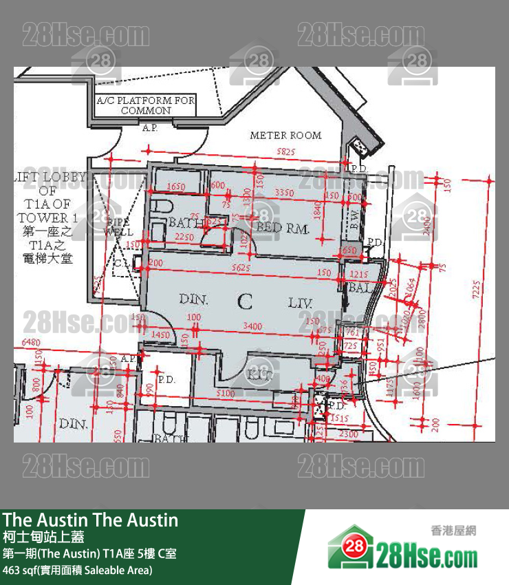 The Austin 第一期(The Austin)T1A座5楼 C室 平面图