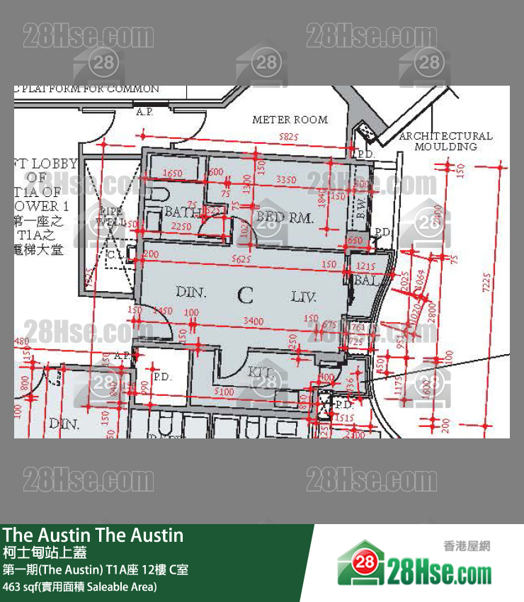 The Austin 第一期(The Austin)T1A座12樓 C室 平面圖