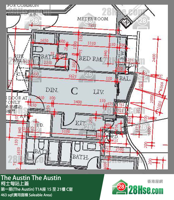 The Austin 第一期(The Austin)T1A座16楼 C室 平面图
