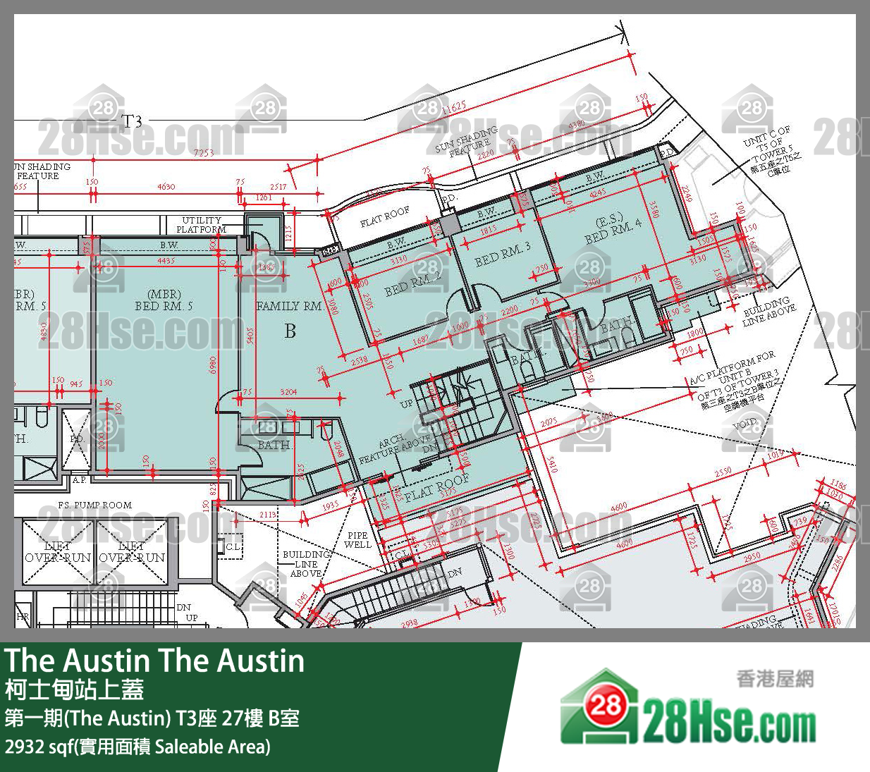 The Austin 單位平面圖(由 28Hse 提供)