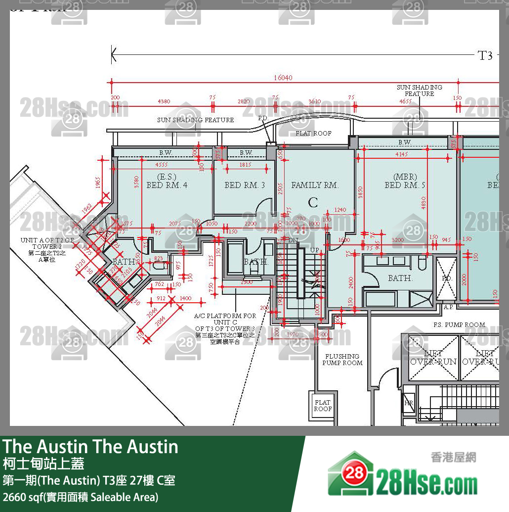 The Austin 第一期(The Austin)T3座27楼 C室 平面图