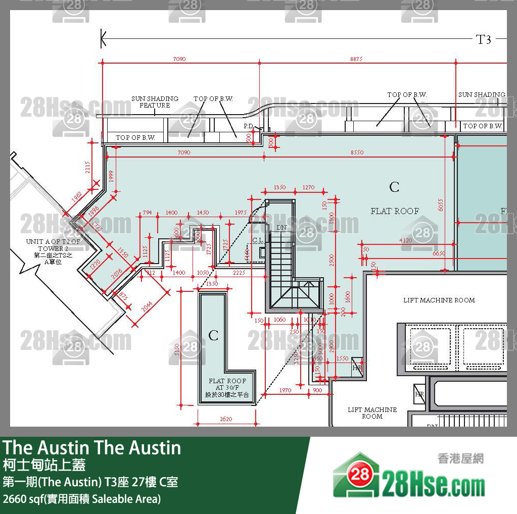 The Austin 第一期(The Austin)T3座27楼 C室 平面图