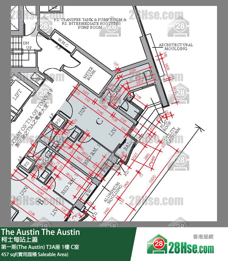 The Austin 第一期(The Austin) T3A座 1楼 C室 平面图
