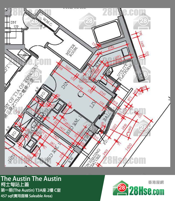 The Austin 第一期(The Austin)T3A座2楼 C室 平面图