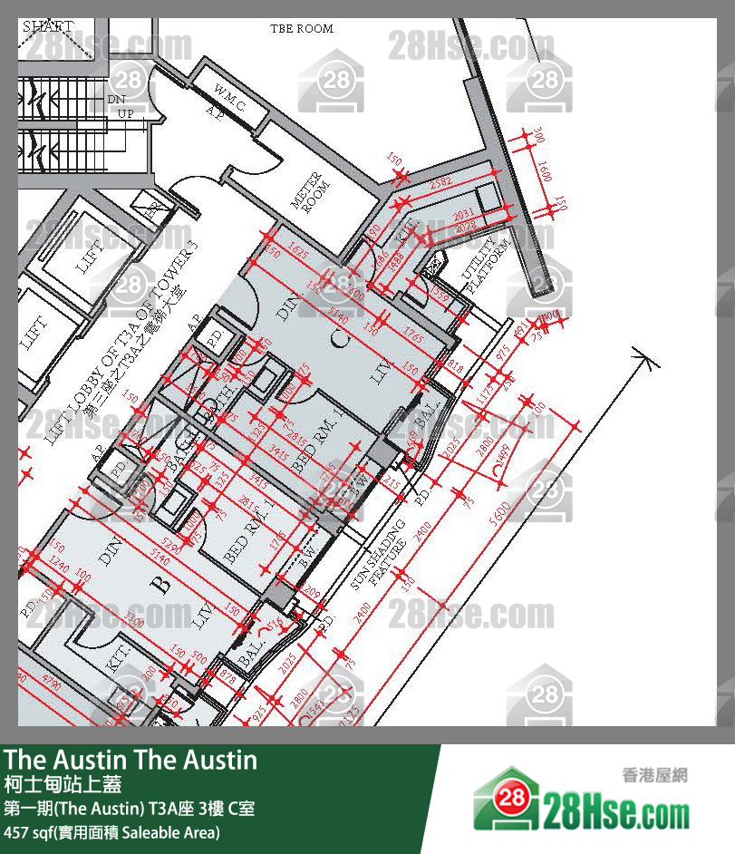 The Austin 第一期(The Austin)T3A座3楼 C室 平面图