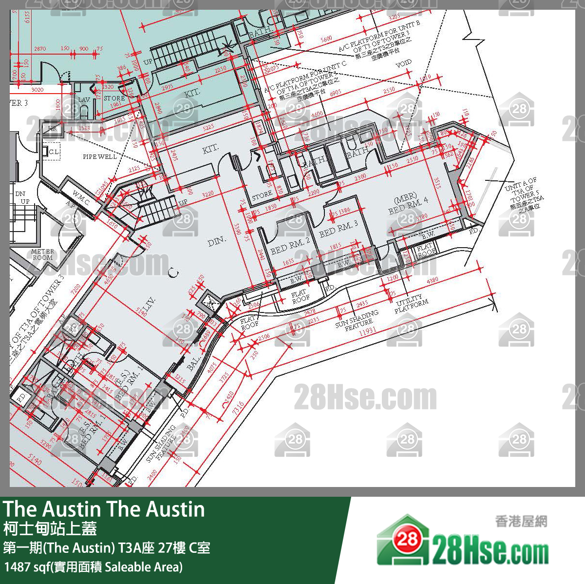 The Austin 第一期(The Austin)T3A座27楼 C室 平面图