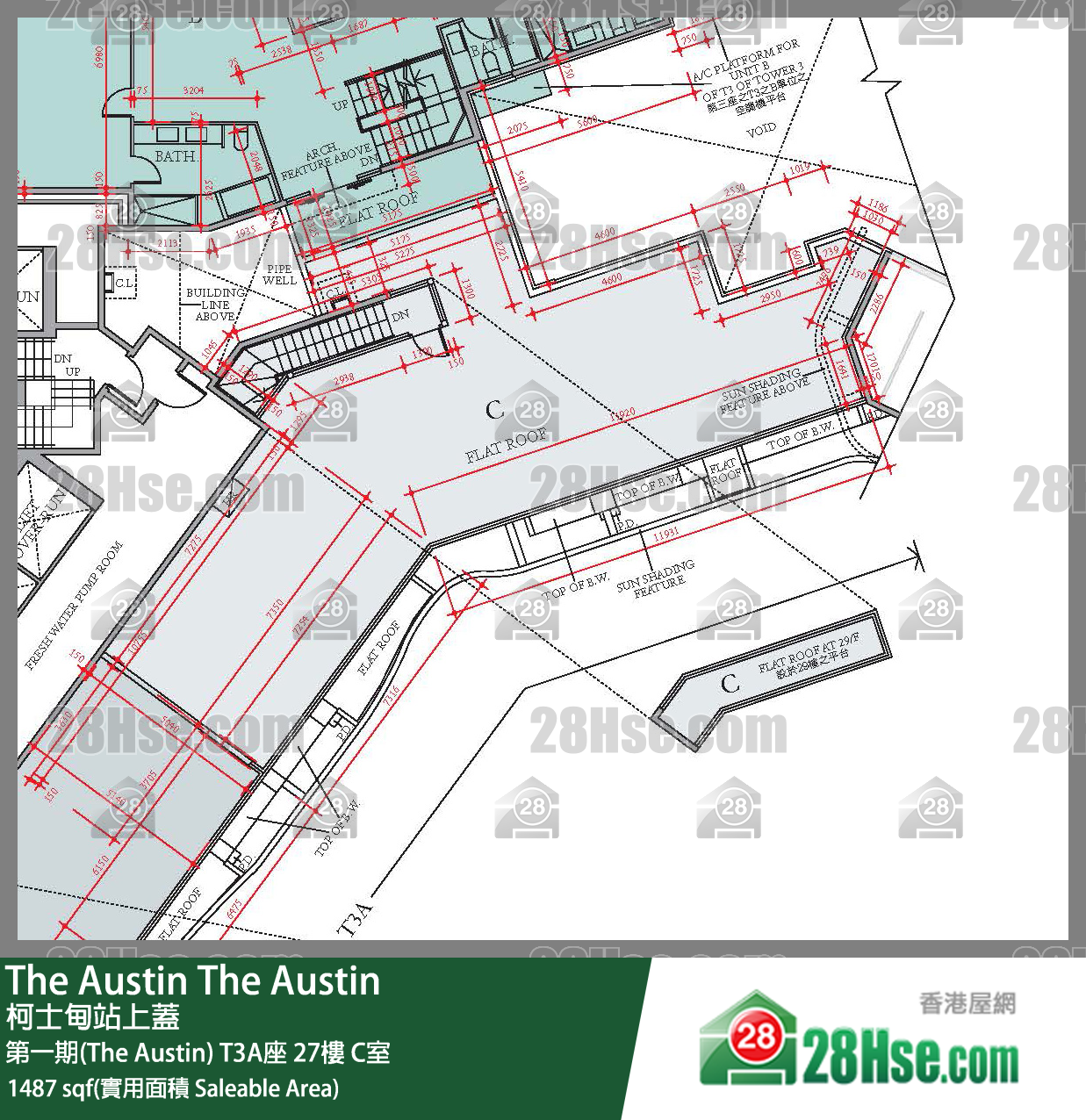 The Austin 第一期(The Austin)T3A座27楼 C室 平面图