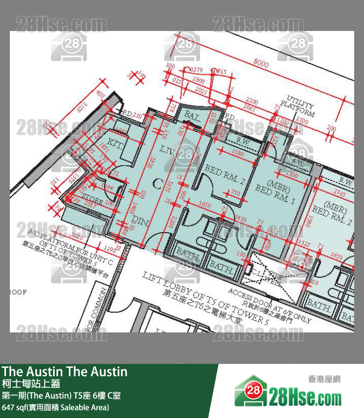 The Austin 第一期(The Austin)T5座6楼 C室 平面图