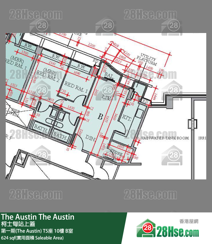 The Austin 第一期(The Austin)T5座10楼 B室 平面图