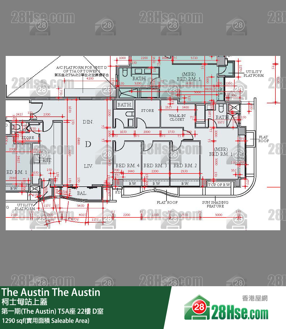 The Austin 单位平面图(由 28Hse 提供)