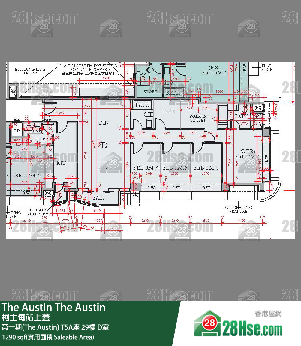 The Austin 第一期(The Austin)T5A座29楼 D室 平面图