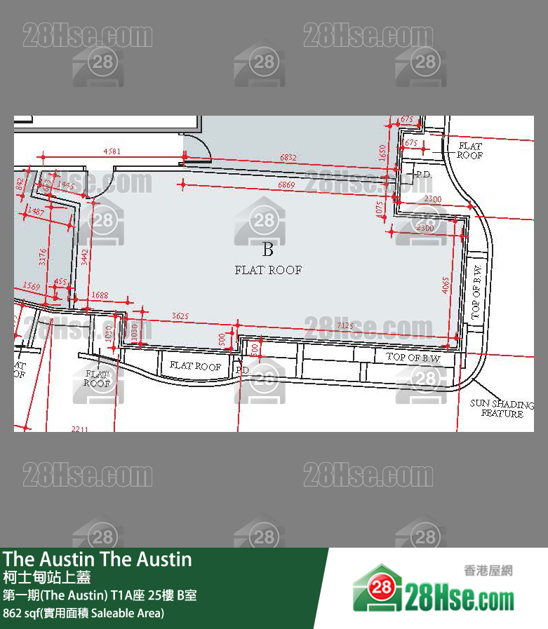 The Austin 第一期(The Austin)T1A座25楼 B室 平面图