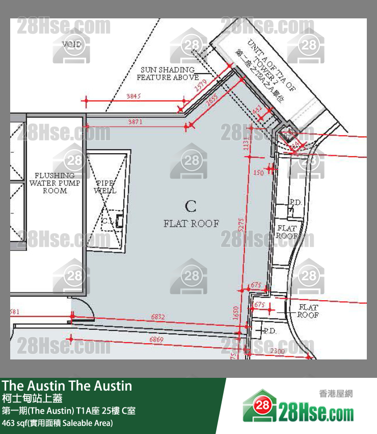 The Austin 第一期(The Austin)T1A座25楼 C室 平面图