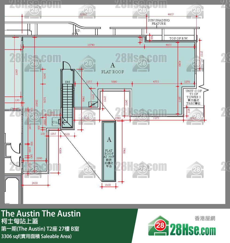 The Austin 第一期(The Austin) T2座 27楼 B室 平面图