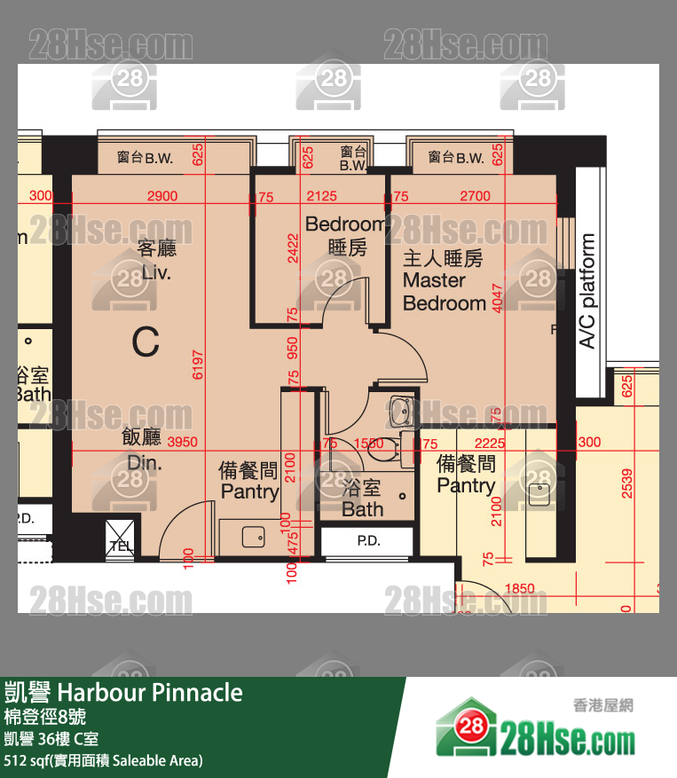 凯誉 凯誉36楼 C室 平面图