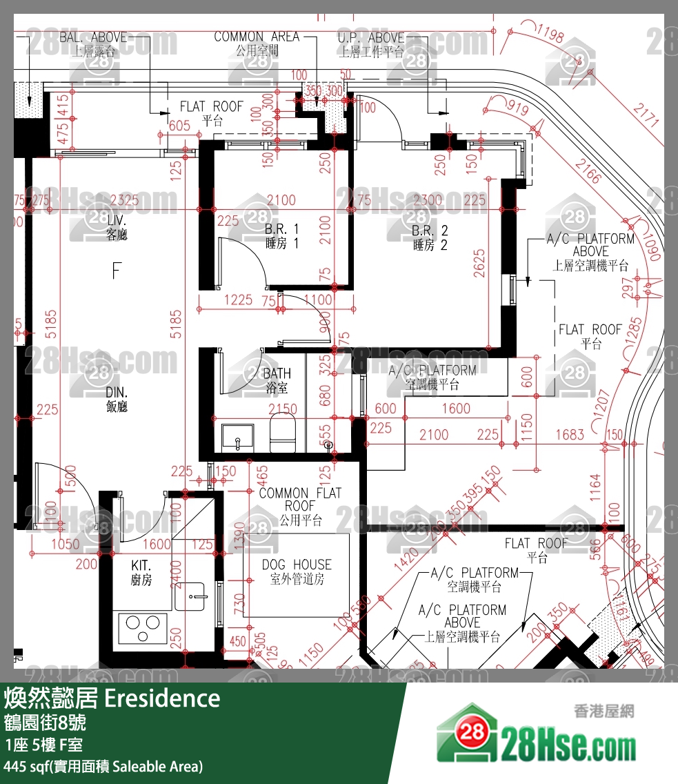 煥然懿居 1座 5樓 F室 平面圖