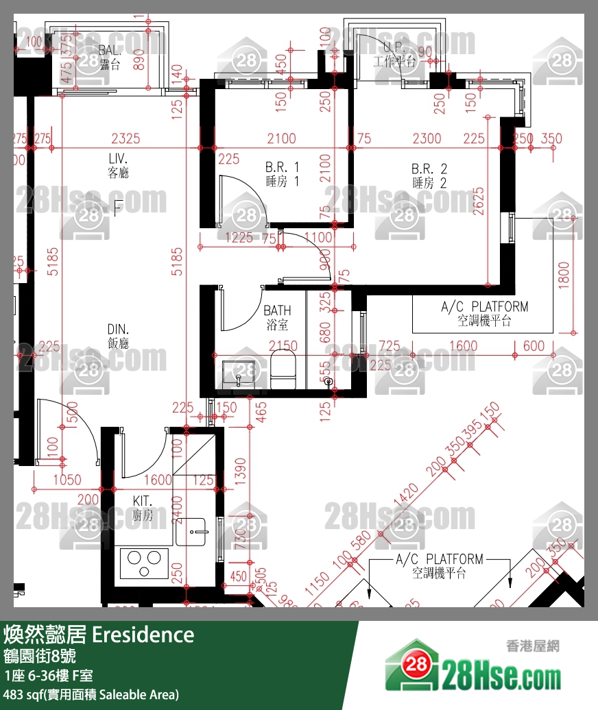 煥然懿居 1座 10樓 F室 平面圖