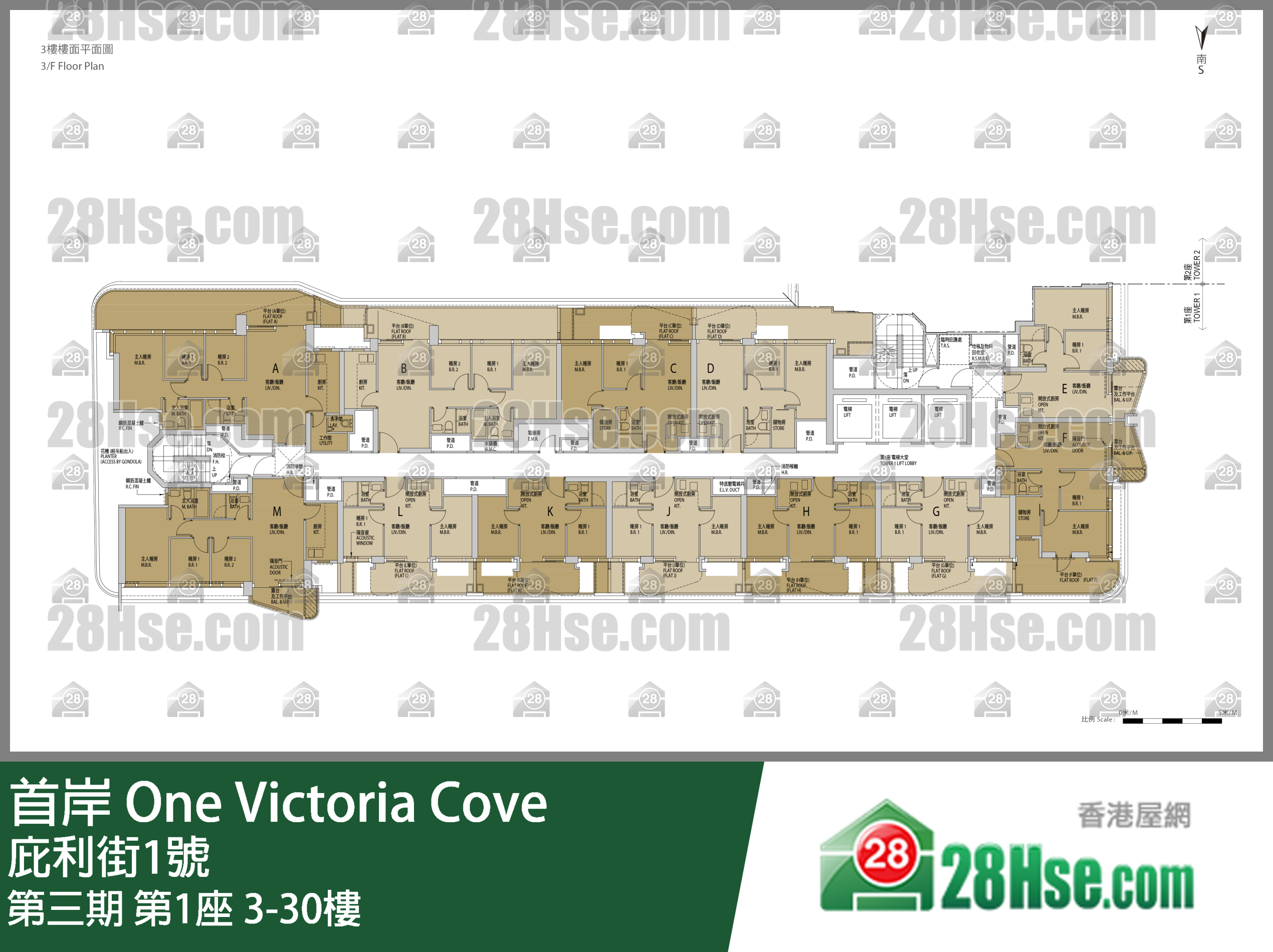 第三期 第1座 3-30樓 平面圖