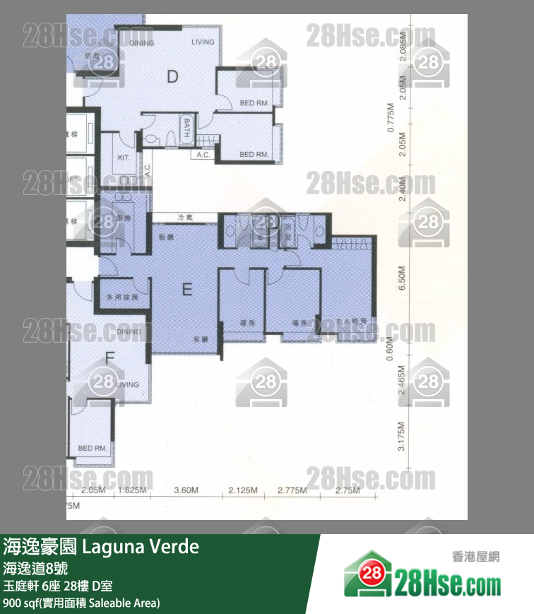 海逸豪園 玉庭軒6座28樓 D室 平面圖