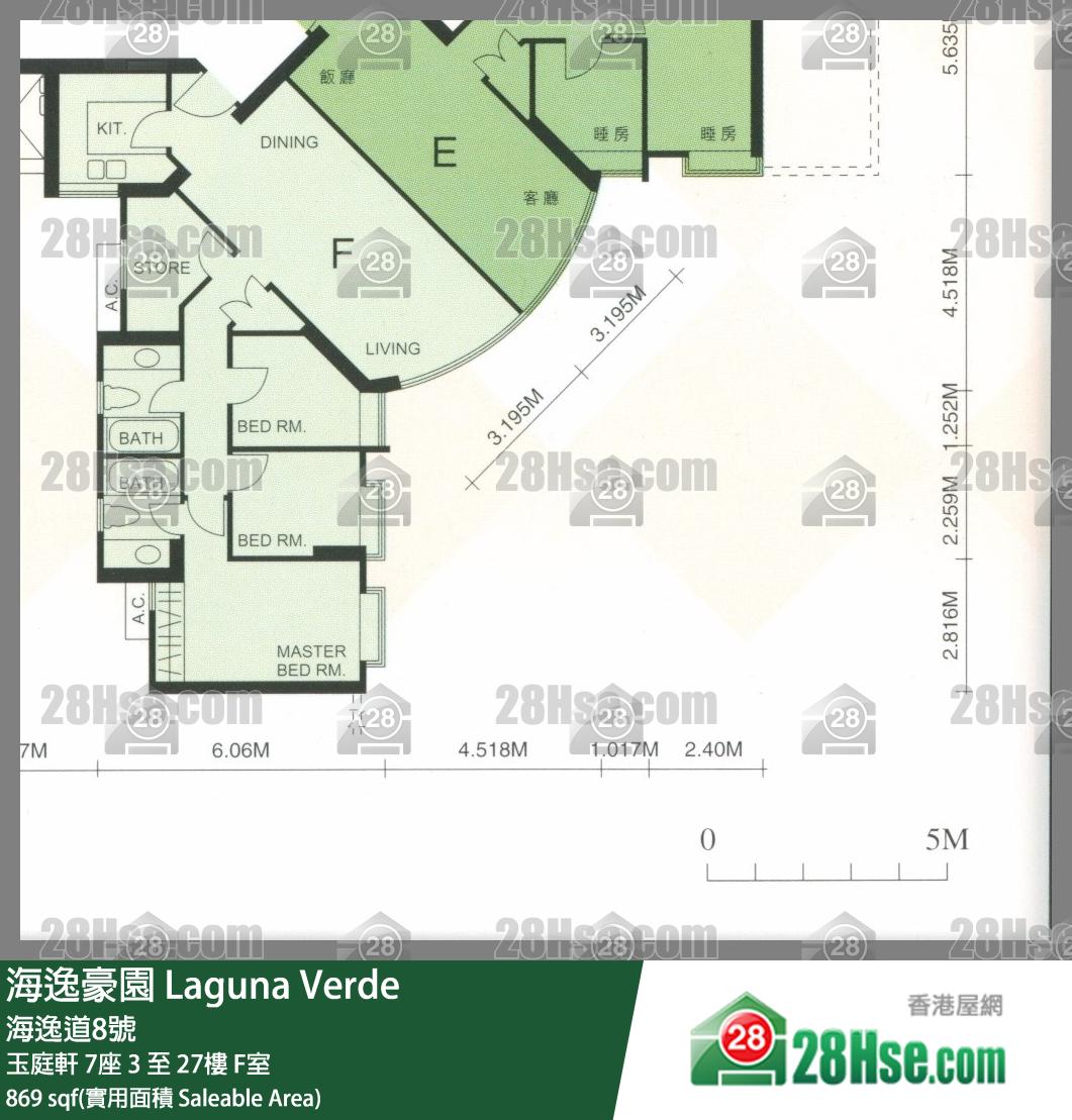 海逸豪園 玉庭軒7座10樓 F室 平面圖