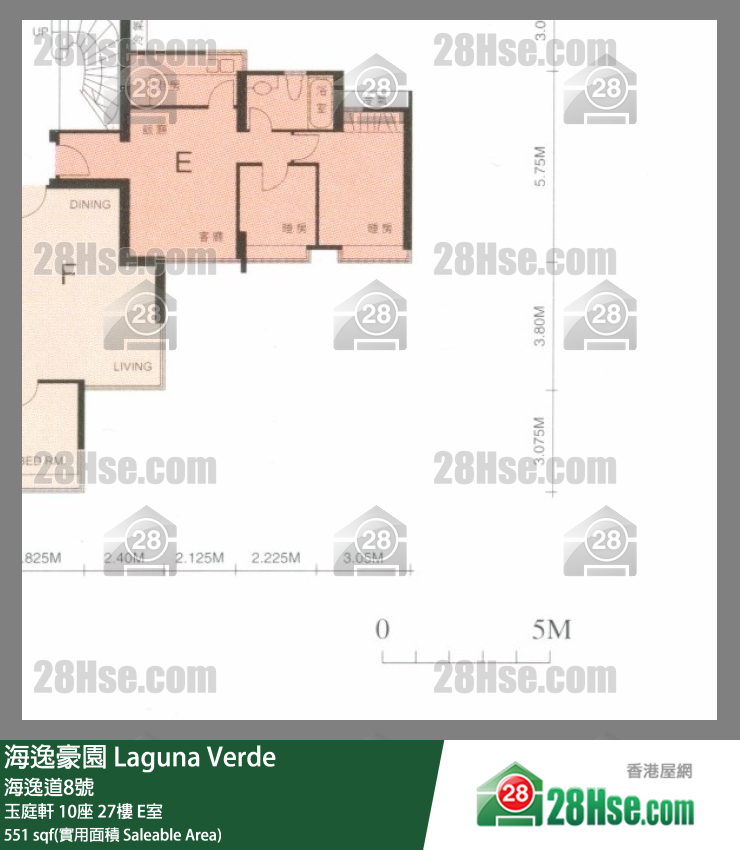 海逸豪园 玉庭轩 10座 27楼 E室 平面图