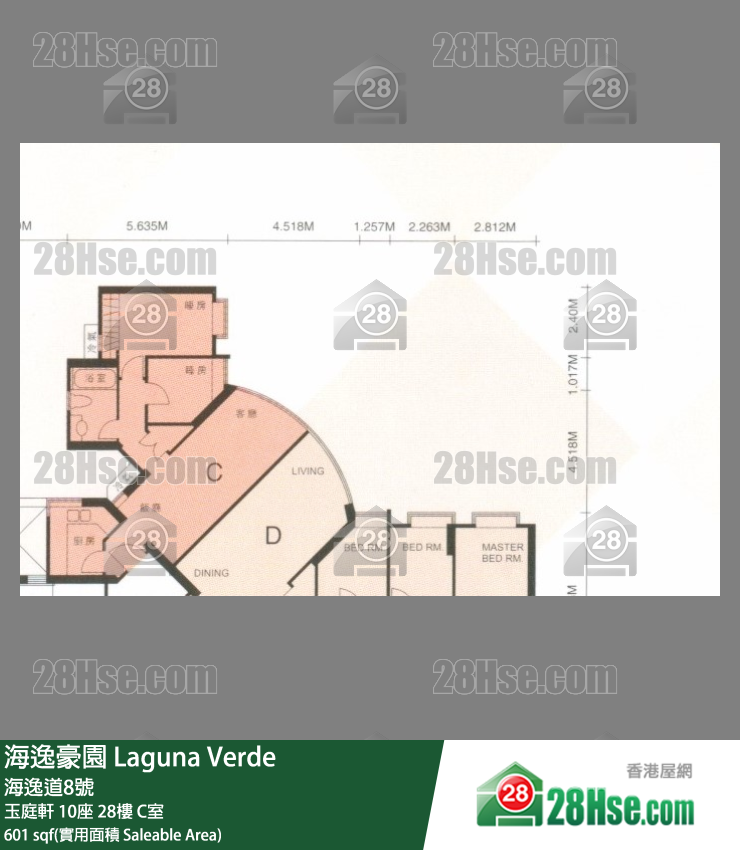海逸豪园 玉庭轩10座28楼 C室 平面图