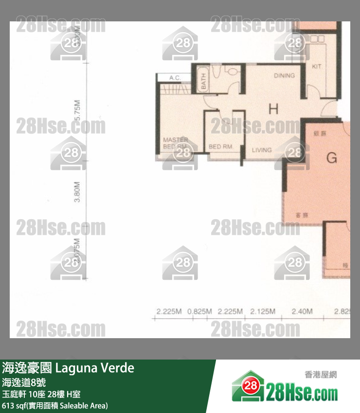 海逸豪园 玉庭轩 10座 28楼 H室 平面图