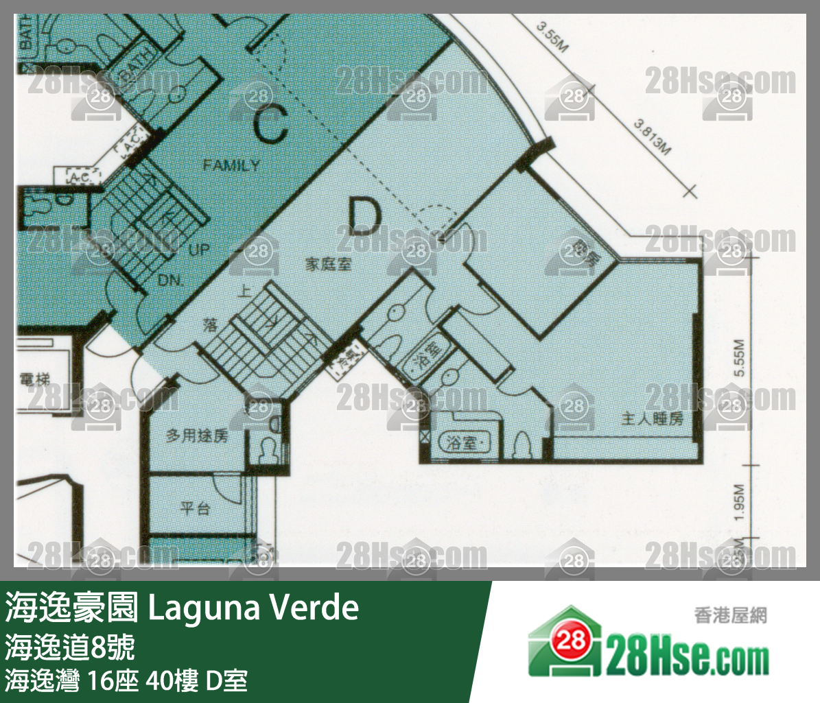 海逸豪園 海逸灣16座40樓 D室 平面圖