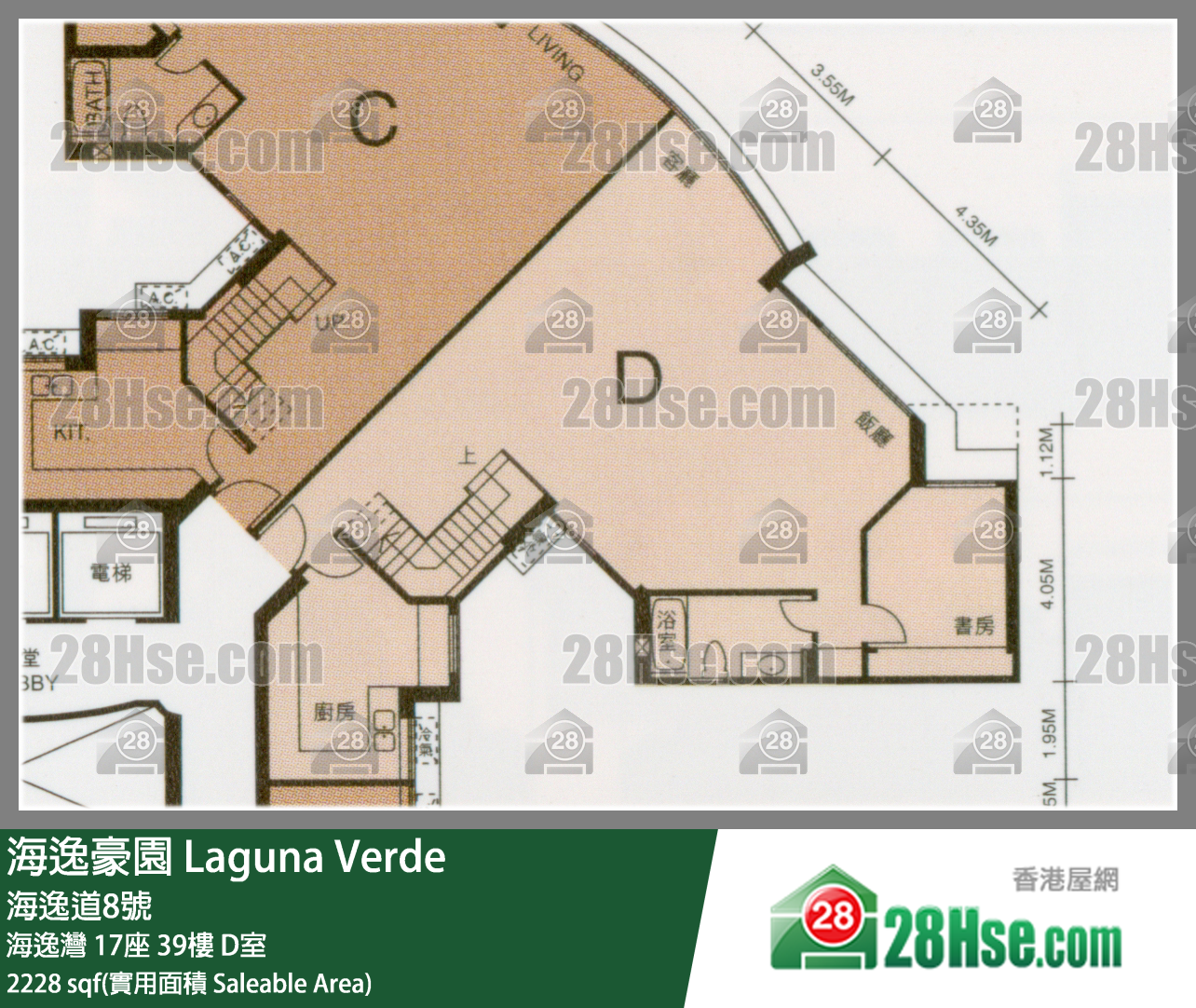 海逸豪園 海逸灣17座39樓 D室 平面圖