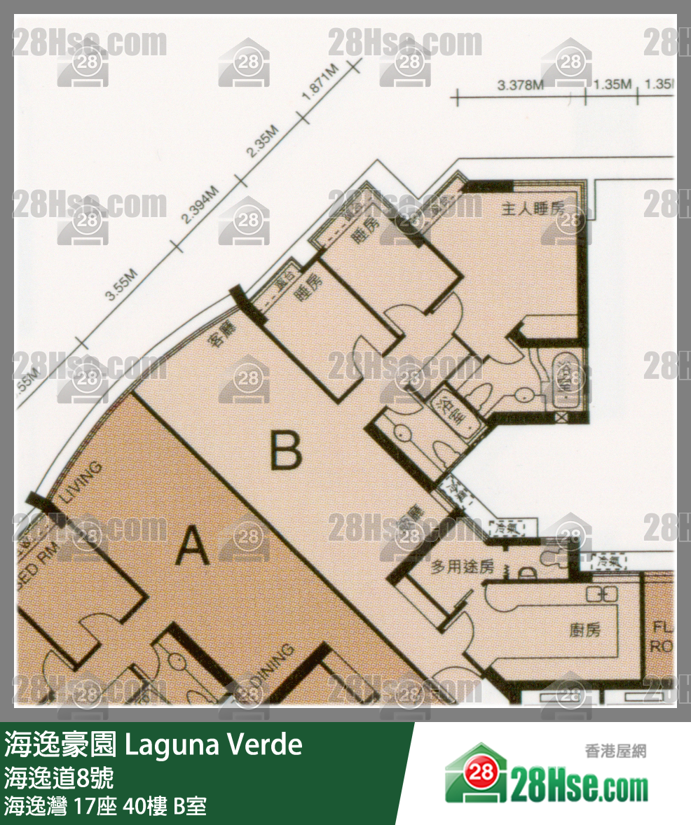 海逸豪園 海逸灣 17座 40樓 B室 平面圖