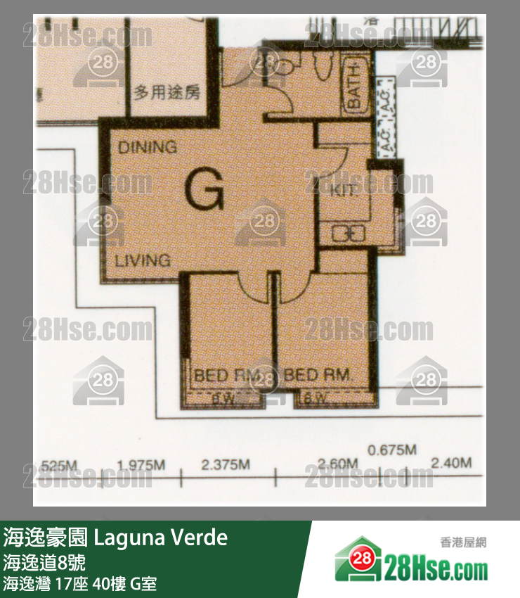 海逸豪園 海逸灣 17座 40樓 G室 平面圖
