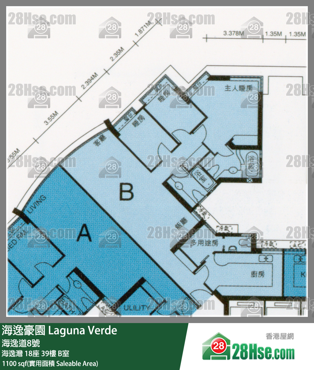 海逸豪園 海逸灣18座39樓 B室 平面圖