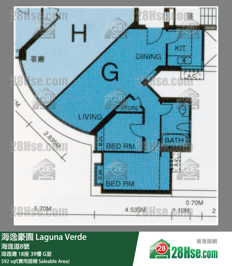 海逸豪園 海逸灣18座39樓 G室 平面圖