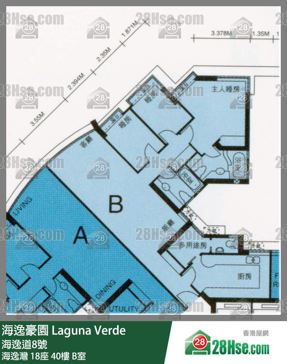海逸豪園 海逸灣 18座 40樓 B室 平面圖