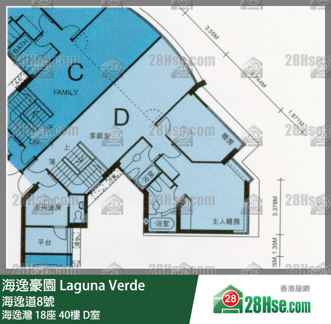 海逸豪園 海逸灣18座40樓 D室 平面圖