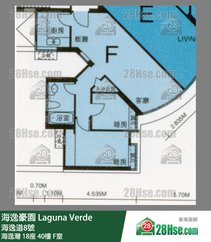 海逸豪園 海逸灣18座40樓 F室 平面圖